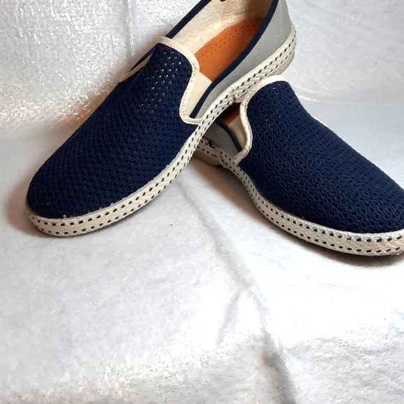 Rivieras slip on canvas leisure shoes. 318 Rivieras is Classic Canvas & Mesh Bleu de Travail – Rivieras  main image 2